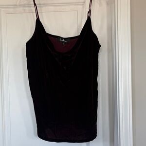 Lulu's Velvet Cowl Neck Camisole in Dark Burgundy